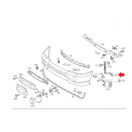 A1638803914 1638803914 W163 SOL ÖN TAMPON TUTUCUSU ORJİNAL