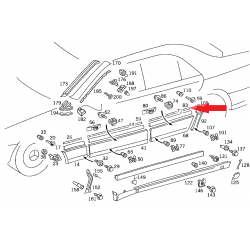 A1406981080 1406981080 MERCEDES W140 SAĞ ARKA KAPI NİKELAJI ORJİNAL