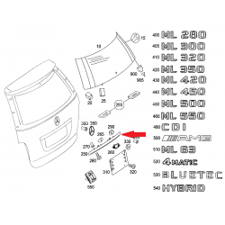 A1647401093 1647401093 MERCEDES M320 W164 ARKA BAGAJ TUTAMAĞI ORJİNAL