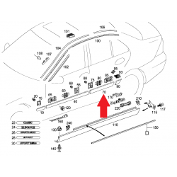 A2036905262 9040 A2036905262 9197 MERCEDES W203 SAĞ ARKA KAPI ÇITASI (NİKELAJ YOK) ORJİNAL