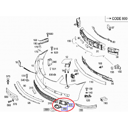 A2168850523 9775 2168850523 9775 MERCEDES CL CLASS W216 SOL SİS YUVASI VE ÜSTÜNDEKİ KAPAK ORJİNAL