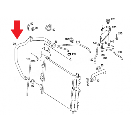 A1685010182 1685010182 MERCEDES W168 RADYATÖR ALT HORTUMU ORJİNAL