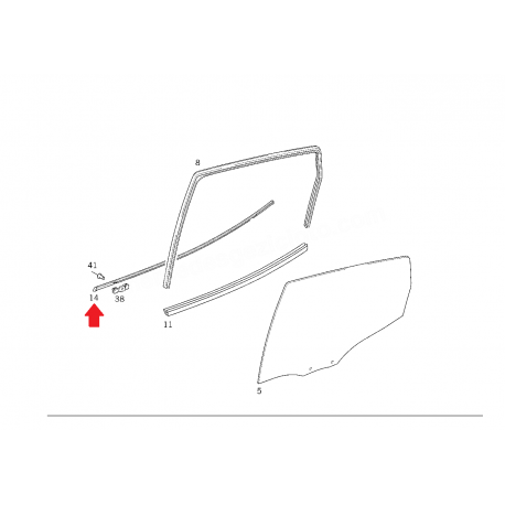 A1687350965 1687350965 MERCEDES W168 SOL ARKA KAPI DIŞ CAM ÇITASI ORJİNAL