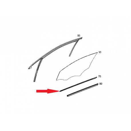 A1767250082 1767250082 MERCEDES W176 SOL ÖN KAPI CAM NİKELAJI DIŞARDAN ORJİNAL