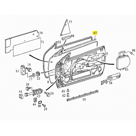 A2086901080 2086901080 MERCEDES W208 SAĞ ÖN KAPI CAM NİKELAJI ORJİNAL
