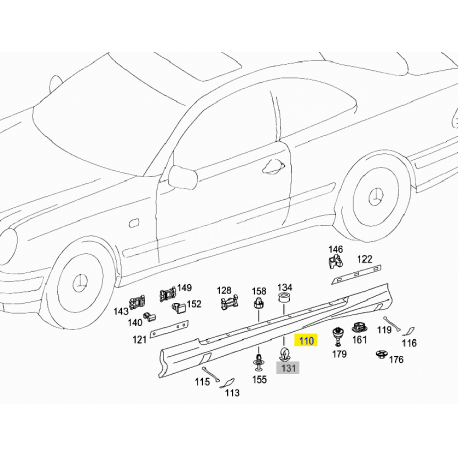 A2086981254 2086981254 MERCEDES W208 SAĞ MARŞBİYEL KAPLAMASI ORJİNAL