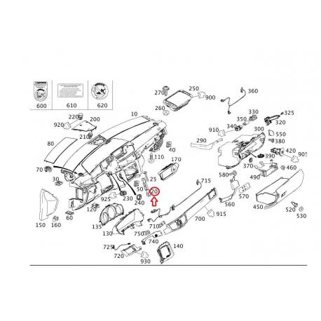 A2126800384 2126800384 MERCEDES W212 TORPİDO KUMANDA PANEL KİLİDİ ORJİNAL