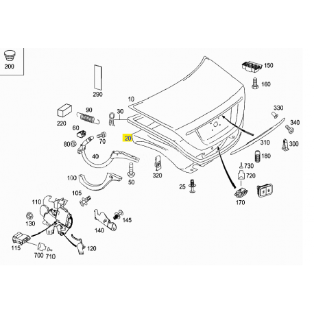 A2196940025 9C53 2196940025 9C53 A2196900541 2196900541 MERCEDES W219 BAGAJ KAPAK KAPLAMASI ORJİNAL