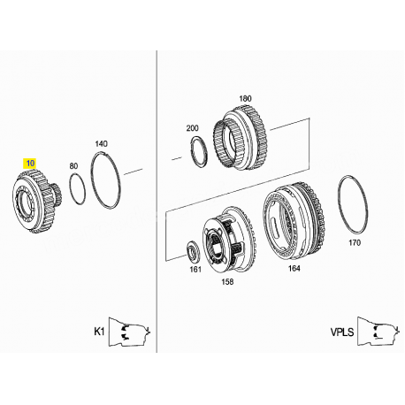 A2212701628 2212701628 MERCEDES 722.9 BALATALI TAS ORJİNAL SIFIR ŞANZIMANDAN SÖKME