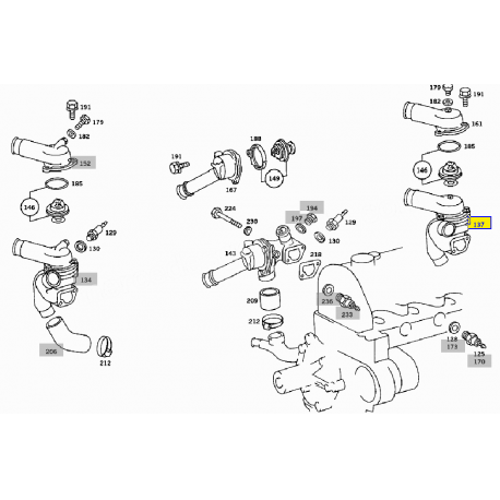 A6172030974 6172030974 W123 M616 M617 TERMOSTAT KOMPLE ORJİNAL