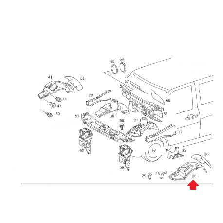 A6386111174 6386111174 W638 MERCEDES VİTO DAVLUNBAZ SACI  SOL ÖN TARAF ORJİNAL
