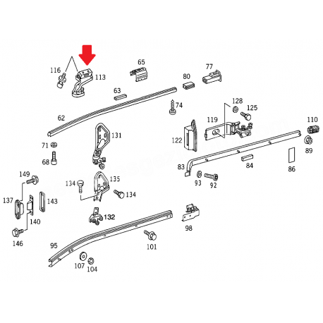 A6387601247 6387601247 MERCEDES W638 SAĞ ÜST KAPI SÜRGÜSÜ ORJİNAL