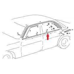 A1236980289 1236980289 MERCEDES W123 SAĞ ARKA CAM NİKELAJI DİK OLAN ORJİNAL