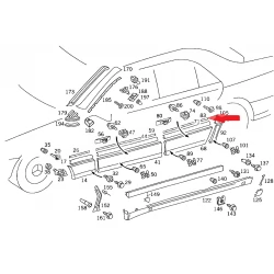 A1406989080 1406989080 MERCEDES W140 SAĞ ARKA KAPI NİKELAJI ORJİNAL