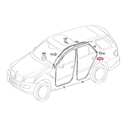 A1646904698 1646904698 MERCEDES W164 SAĞ ARKA KAPI YALITIMI ÜST TARAF ORJİNAL