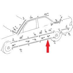 A2016902762 2016902762 MERCEDES W201 SOL ARKA KAPI ALT ÇITASI ORJİNAL