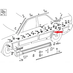 A2016905940 2016905940 MERCEDES W201 SOL ARKA ÇAMURLUĞUN ÖN ÇITASI ORJİNAL
