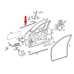 A2026901180 2026901180 MERCEDES W202 SOL ÖN KAPI CAM NİKELAJI DIŞARDAN ORJİNAL