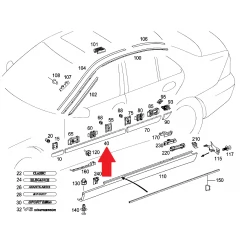 A2036902262 2036902262 MERCEDES W203 SAĞ ÖN KAPI ÇITASI ORJİNAL