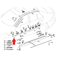 A2036904862 9040 A2036904862 9197 A2036904862 9744 MERCEDES W203 SAĞ ÖN ÇAMURLUK ÇITASI ORJİNAL