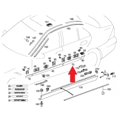 A2036905262 9040 A2036905262 9197 MERCEDES W203 SAĞ ARKA KAPI ÇITASI (NİKELAJ YOK) ORJİNAL