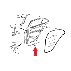 A2046904062 2046904062 MERCEDES W204 SAĞ ARKA KAPI ALT ÇITASI ORJİNAL