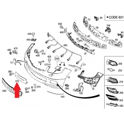 A2048170378 2048170378 MERCEDES W204 ÖN TAMPON PLAKALIĞI ORJİNAL