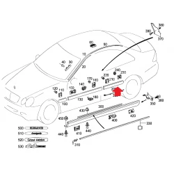 A2096902562 2096902562 MERCEDES W209 SOL ARKA KAPI ÇITASI ORJİNAL