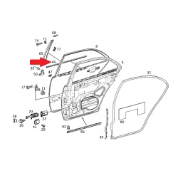 A2106901080 2106901080 MERCEDES W210 SAĞ ÖN KAPI CAM NİKELAJI DIŞARDAKİ ORJİNAL