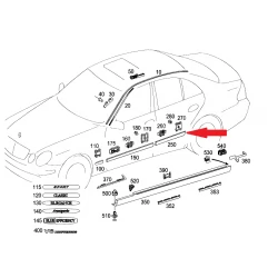 A2116901362 9744 2116901362 9744 MERCEDES W211 SOL ARKA KAPI ÇITASI ORJİNAL