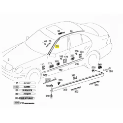 A2116981298 2116981298 MERCEDES W211 SAĞ ÖN CAM DİREK FİTİLİ ORJİNAL SIFIR