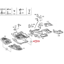 A2205201323 2205201323 MERCEDES W220 MOTOR ALT MUHAFAZASI ORJİNAL