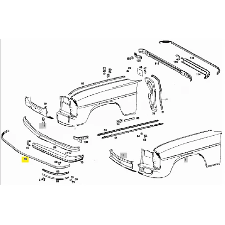 A1148850121 1148850121 MERCEDES W114 W115 ÖN TAMPON LASTİĞİ TAYVAN