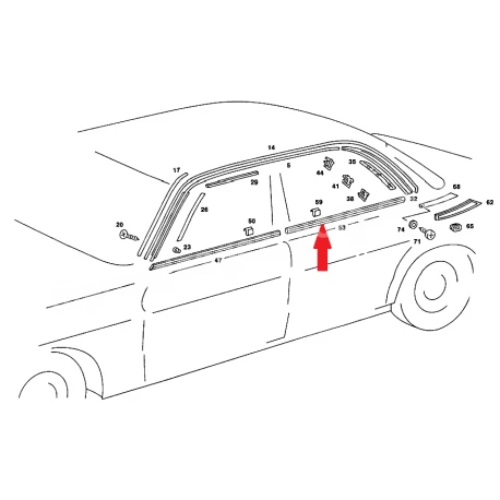 A1236980289 1236980289 MERCEDES W123 SAĞ ARKA CAM NİKELAJI DİK OLAN ORJİNAL