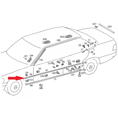A1246900962 1246900962 MERCEDES W124 SOL ÖN ÇAMURLUK ÇITASI ORJİNAL