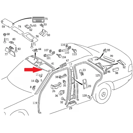 A1246909125 5070 1246909125 5070 MERCEDES W124 TAVAN ÖN KAPLAMA ORJİNAL