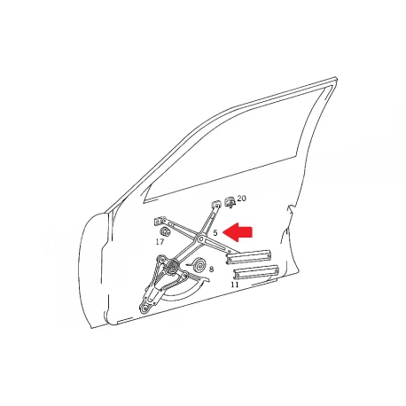 A1247200446 1247200446 MERCEDES W124 SAĞ ÖN CAM MEKANİZMASI ELEKTİRİKLİ MOTORSUZ ORJİNAL