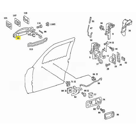 A1267607959 1267607959 A1267609159 A1267600959 MERCEDES S CLASS W126 SOL ÖN KAPI KOLU ORJİNAL