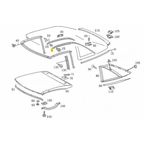 A1297953284 1297953284 MERCEDES SL CLASS W129 SAĞ ÜST SÜS ÇITASI ORJİNAL