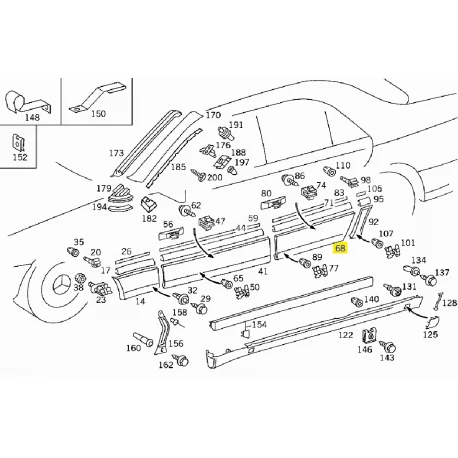 A1406901140 A1406904740 MERCEDES W140 SOL ARKA KAPI KAPLAMASI YAN SANAYİ