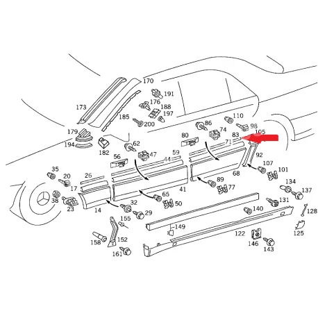 A1406989080 1406989080 MERCEDES W140 SAĞ ARKA KAPI NİKELAJI ORJİNAL