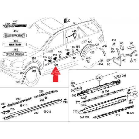 A1646905162 9197 1646905162 9197 MERCEDES W164 SOL ÖN KAPI ÇITASI ORJİNAL