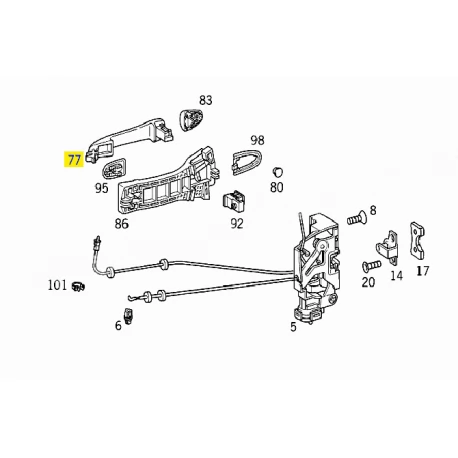 A1687600170 1687600170 MERCEDES A CLASS W168 ARKA KAPI KOLU ORJİNAL