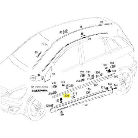 A1696903262 9999 1696903262 9999 MERCEDES W169 SAĞ ÖN KAPI ÇITASI ORJİNAL