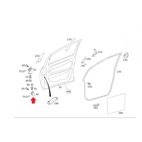 A1697200437 1697200437 MERCEDES W169 SAĞ ÖN KAPI MENTEŞESİ ALT TARAF ORJİNAL
