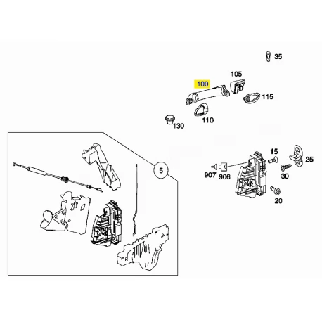 A1697660101 1697660101 MERCEDES A CLASS W169 SOL ARKA KAPI KOLU ORJİNAL