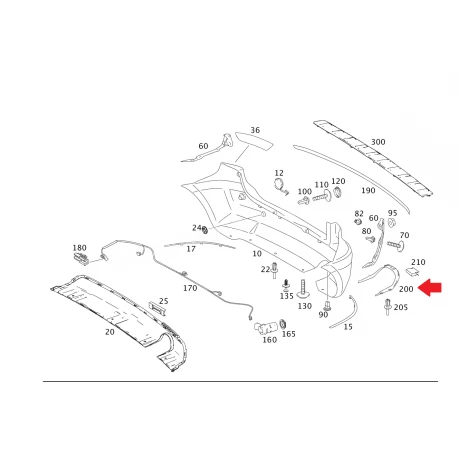 A1698851774 1698851774 MERCEDES W245 ARKA TAMPON SÜS ÇITASI ORJİNAL