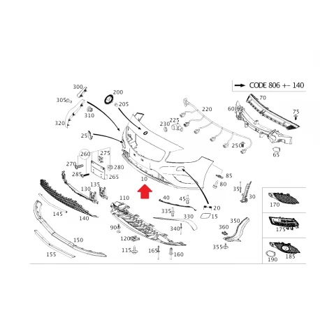 A1768805340 9999 1768805340 9999 MERCEDES W176 A45 AMG ÖN TAMPON ORJİNAL