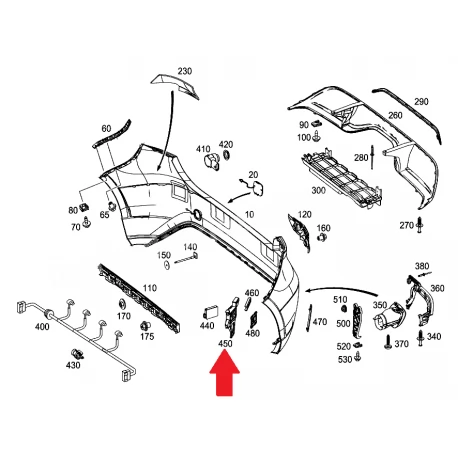 A1768856700 1768856700 MERCEDES W176 SOL ARKA EKSOZ UÇ BAKALİTİ ORJİNAL
