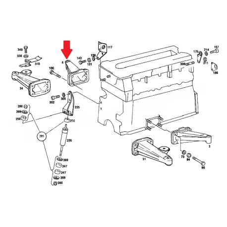 A1802233804 1802233804 MERCEDES W108 W110 MOTOR ALEMİNYUM AYAK ORJİNAL